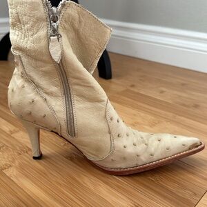 Vintage Ostrich Ankle Boots